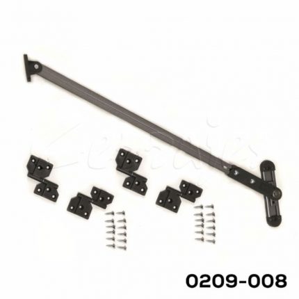 Brazo para puertas plegadizas acción pivotante Cerrajes plástico y acero 20 kg por hoja