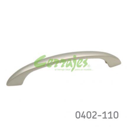 Jaladera Zamak cc 128 mm L=157 mm 4106 Z23 Niquel mate Tornillo M4x25mm