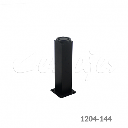 Pata cuadrada para mueble Cerrajes 40x40mm H=120mm+20mm  acero Negro mate 100 kg con placa 63x63mm