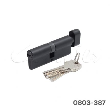 Cilindro de latón llave de puntos llave/mariposa L=80 mm Negro mate