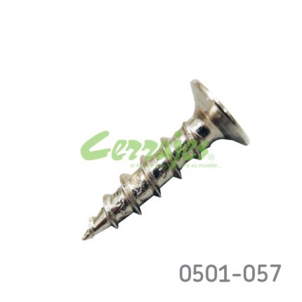 Tornillo fijación de herrajes cabeza plana 120° "Gripper" #6 x5/8" (15,8mm) PH2 Niquelado con punta