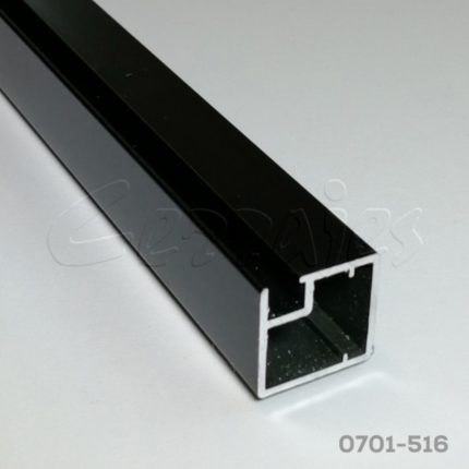 Perfil aluminio 4021 Negro mate 19x20 mm para cristal L=3m E16
