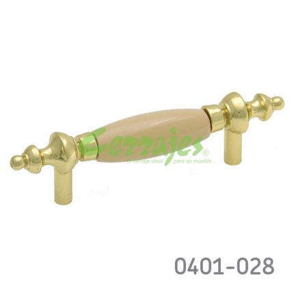 Jaladera Zamak/Cerámica cc 76 mm L=122 mm 5012 Z50 Acabado metálico con cerámica Tornillo #8 - 32X1"