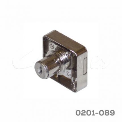 Cerradura gabinete madera rectangular 2 puertas CL zamak Ø=17,5mm cañon 22mm c/cilindro C1