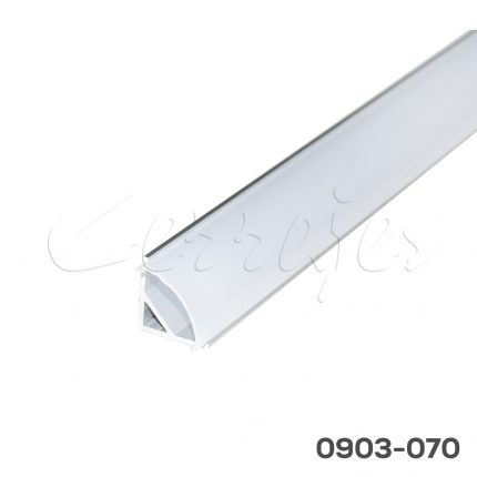 Perfil de aluminio sobrepuesto para ángulos, 15x15 mm L=2,5 m Aluminio con difusor