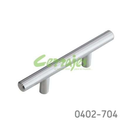 Jaladera barra Hierro (Acero) cc 64 mm L=124 mm 4464 H14 Niquel cepillado