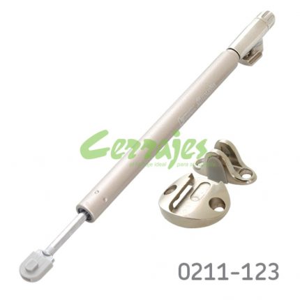 Pistón hacia abajo Italiana Ferramenta "Kraby" L=355mm beige con enganche y tornillos