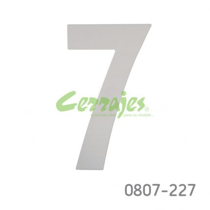 Número 7 metálico de 200 mm inoxidable