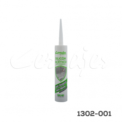 Silicón acético anti-hongos transparente, cartucho con 300 ml