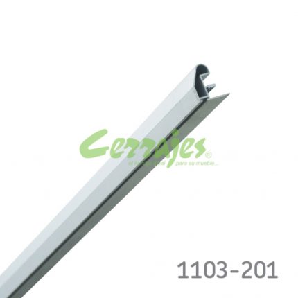 Perfil jaladera curva para panel espesor de 19mm L=5,80m Aluminio anodizado natural mate