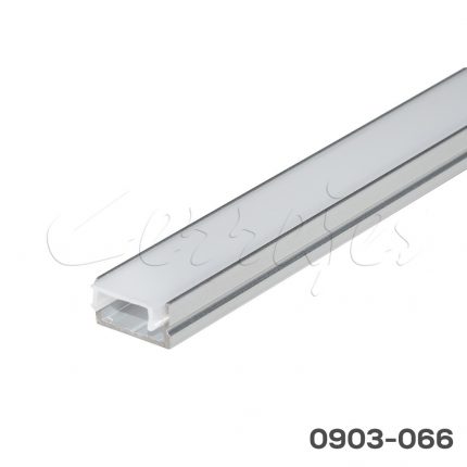 Perfil de aluminio sobrepuesto 15x8 mm L=2,5 m Aluminio con difusor