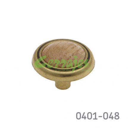 Botón Zamak / Madera Ø=32 mm 5032 Z53 Acabado metálico con madera Tornillo #8-32X1"