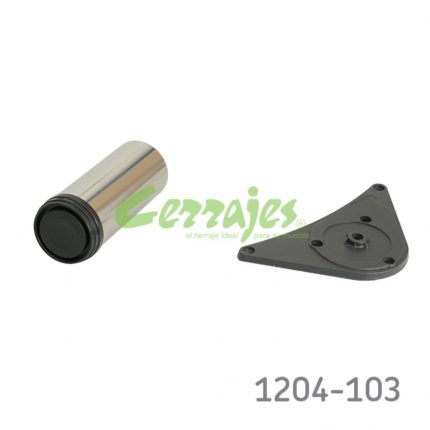 Pata para cama Cerrajes H=160mm Ø=60mm acero Niquel cepillado nivelador +25mm
