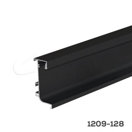 Perfil para iluminación LED sencillo Cerrajes "Gola" L=3 m H=57mm Aluminio Anodizado Negro mate