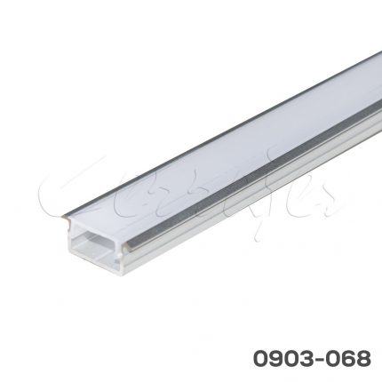 Perfil de aluminio embutido (18 mm) 15x8 mm L=2,5 m Aluminio con difusor