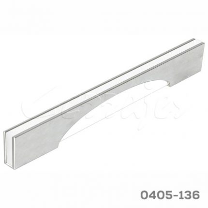 Jaladera Aluminio cc 224 mm L=254 mm 4632 Z71 Cromo con blancoTornillo M4x25mm