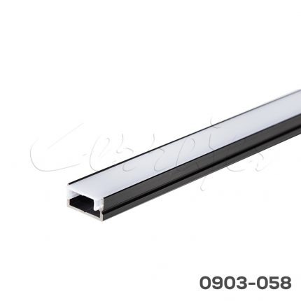 Perfil de aluminio sobrepuesto 15x8 mm L=2,5 m Negro con difusor