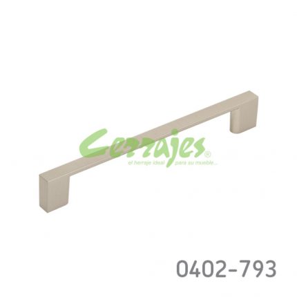 Jaladera Aluminio cc 128 mm L=143 mm 4516 A22 Niquel cepillado Tornillo M4x25mm