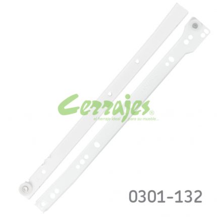 Corredera Cerrajes "Eco" L=250mm pintura epóxica blanca Extensión parcial