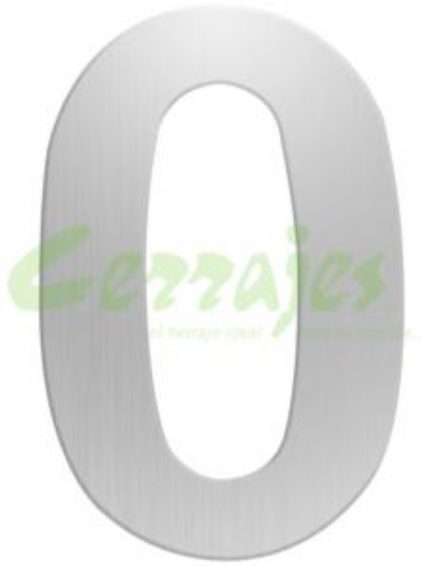 Número 0 metálico de 152 mm acabado inoxidable
