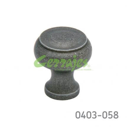 Botón Hierro (Acero) L=35 mm 3040 H32 Pewter negro Tornillo #8-32X1"