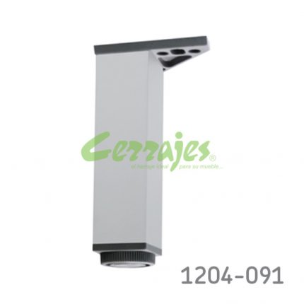 Pata cuadrada de aluminio 40x40 mm H=160 mm para mueble