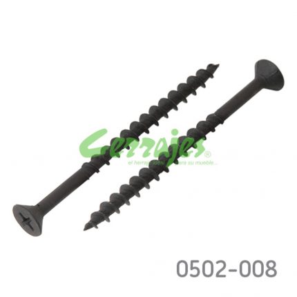 Tornillo para unión de madera cabeza plana "Sinker" #9 x2-1/2" (63,5 mm) PH2 Negro con punta