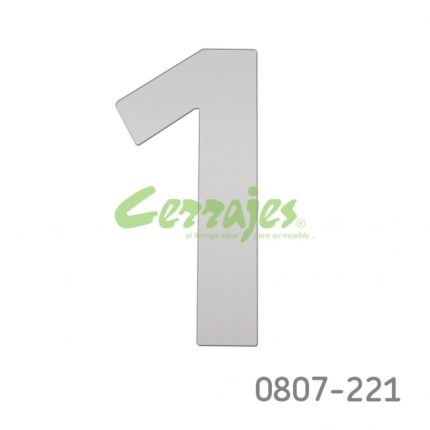 Número 1 metálico de 200 mm inoxidable