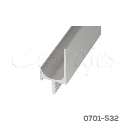 Jaladera de embutir a canto en "L" H=37 mm L=3m Aluminio anodizado natural mate