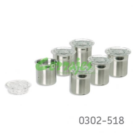 Juego de 6 contenedores Ø=50 mm (sin especias)