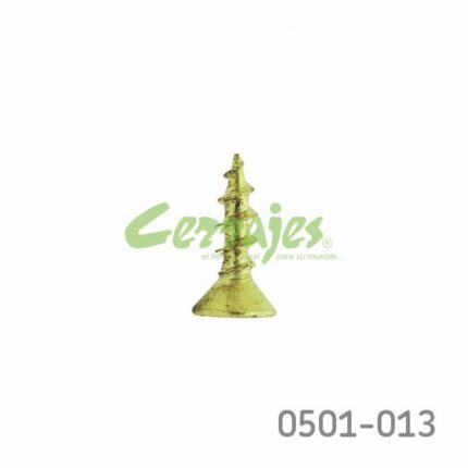 Tornillo fijación de herrajes cabeza plana "Gripper" #6 x1/2" (12,7mm) PH2 Latón brillante con punta