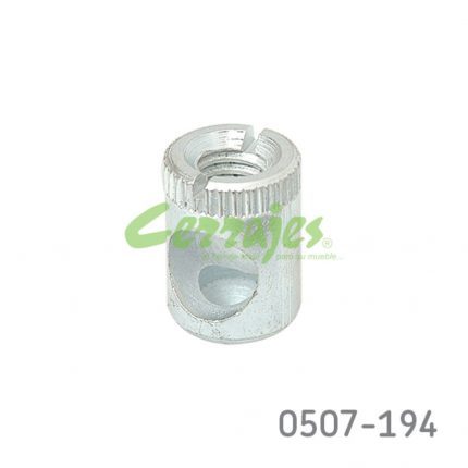 Cámara para ensamble Italiana Ferramenta "Cross Dowel" Ø=10mmH=15mm M6 para 18mm Zincado