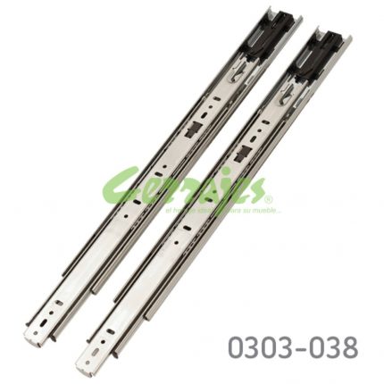 Corredera KV 8417B H=45mm L=406mm Zincada Extensión total autocierre