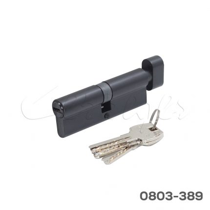 Cilindro de latón llave de puntos llave/mariposa L=90 mm Negro mate