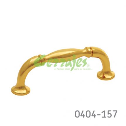 Jaladera Zamak cc 64 mm L=75 mm 2003 Z26 Oro brillante Tornillo #8 - 32X1"