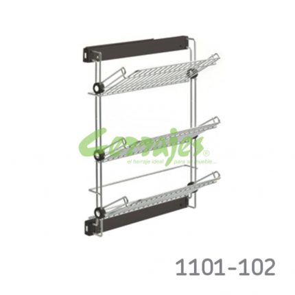 Zapatera extraible izquierdo 3 plazas negro / gris