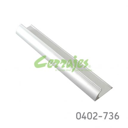 Jaladera Aluminio cc 192 mm L=250 mm 4487 A35 Anodizado natural mate Tornillo M4x25mm