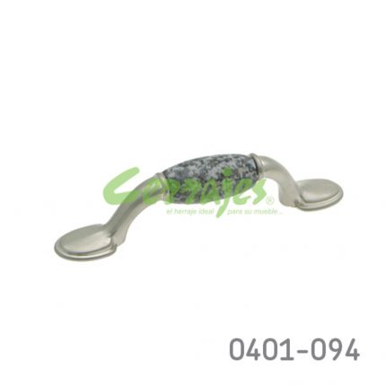 Jaladera Zamak/Cerámica cc 76 mm L=126 mm 5071 Z50 Acabado metálico con cerámica Tornillo #8 - 32x1"