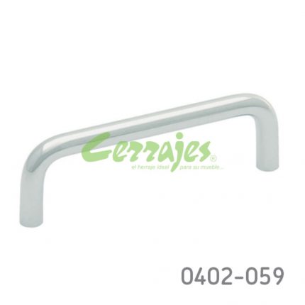 Jaladera Latón cc 88 mm L=96 mm 4021 L09 Cromo mate Tornillo #8 - 32X1"