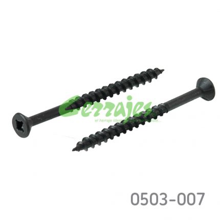 Tornillo cabeza plana "Combi" #9 x2-1/2" (63,5 mm) PH2/SQD2 Negro con punta