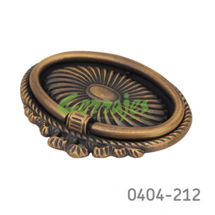 Jaladera de aro Zamak cc 32 mm L=86 mm 2082 Z17 Latón antiguo obscuro