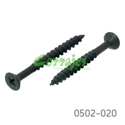 Tornillo para unión de madera cabeza plana "Sinker" #14 x2-1/2" (63,5 mm) PH3 Negro con punta