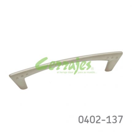 Jaladera Zamak cc 128 mm L=165 mm 4123 Z23 Niquel mate Tornillo #8 - 32X1"