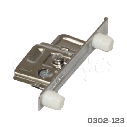 Soporte frontal izquierdo para corredera Cerrajes "Impaz" niquelado con taquete de Ø=10mm