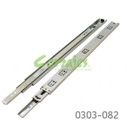 Corredera de baleros Cerrajes  H=45mm L=300mm Zincada Extensión total Espesor 1,0mm