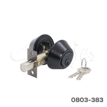 Cerrojo tubular llave/llave Mod."Glan" con llaves estándar, Negro Mate