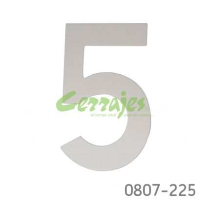 Número 5 metálico de 200 mm inoxidable