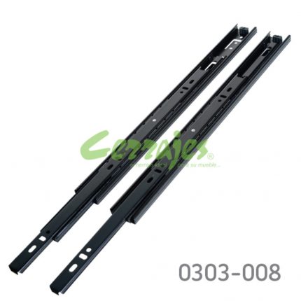 Corredera de baleros Cerrajes Mini H=35mm L=390mm Electrólisis Negra Sobre extensión