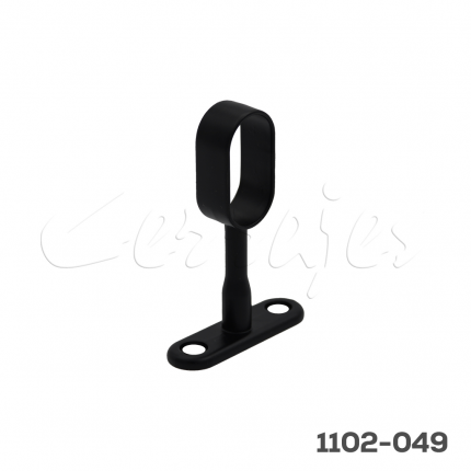 Brida central negro mate fijación a techo para tubo oval