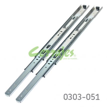 Corredera KV 8400 H=45mm L=400mm Zincada Extensión total